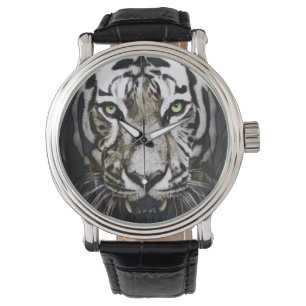 Stained Glass White Tiger Watch