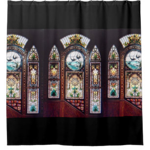 STAINED GLASS WINDOW 3 SHOWER CURTAIN