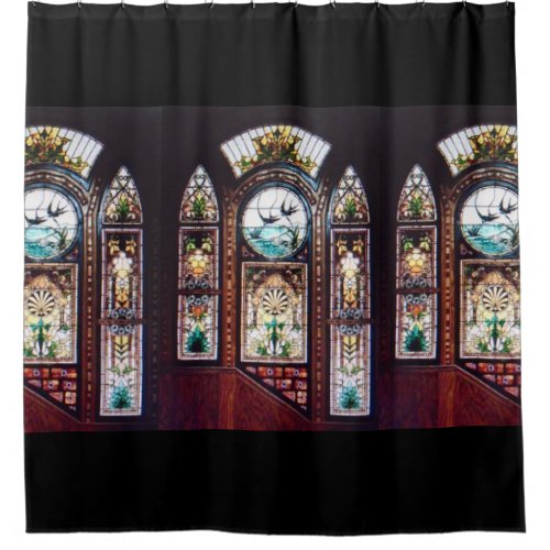 STAINED GLASS WINDOW 3 SHOWER CURTAIN