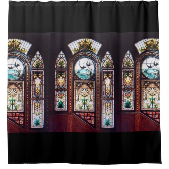 STAINED GLASS WINDOW 3 SHOWER CURTAIN (Front)