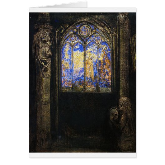 Stained Glass Window by Odilon Redon Cards (Front)