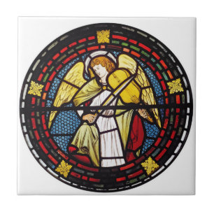 Stained glass window by sketches by William Morris Ceramic Tile