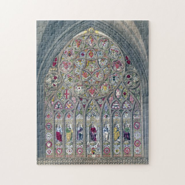 Stained glass window cathedral church illustration jigsaw puzzle (Vertical)