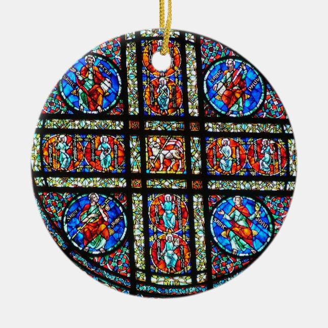 Stained glass window ceramic ornament (Front)