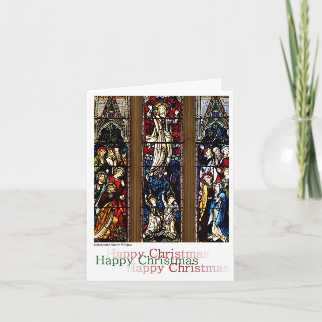 Stained Glass Window Christmas Holiday Card (Front)