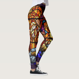 Stained Glass Window Christmas Wow Leggings