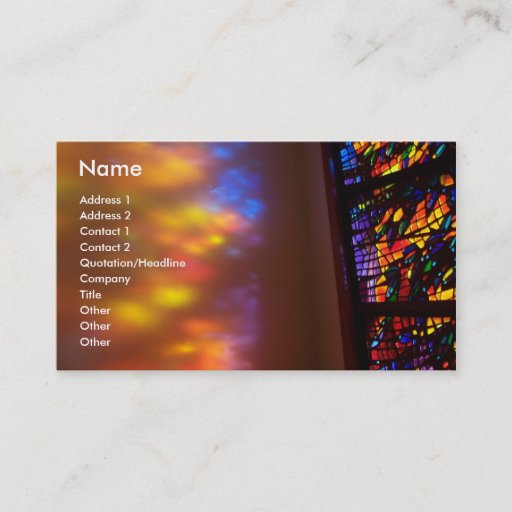 Customizable Stained Glass Window Church Business Card Art