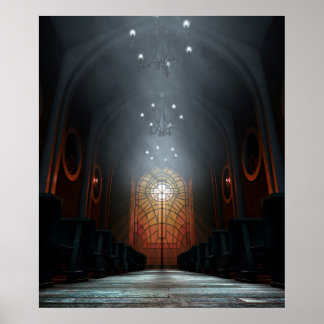 Stained Glass Window Church Poster