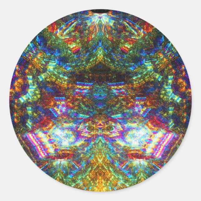 Stained Glass Window Classic Round Sticker (Front)