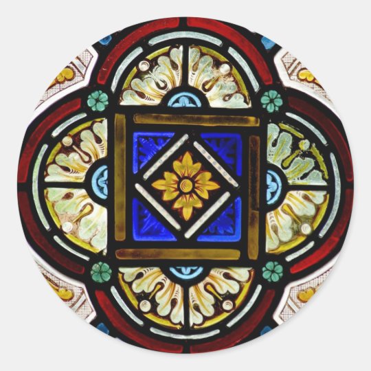Stained Glass Window Classic Round Sticker