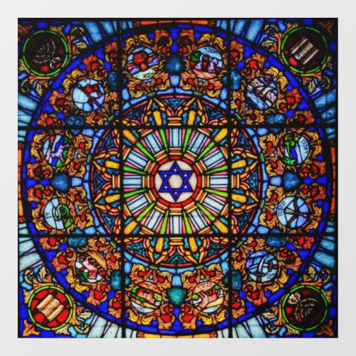 STAINED GLASS WINDOW CLING JEWISH _ STAR OF DAVID