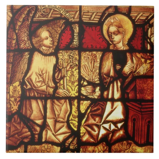 Stained glass window depicting the Annunciation, G Ceramic Tile (Front)