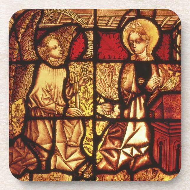 Stained glass window depicting the Annunciation, G Coaster (Front)
