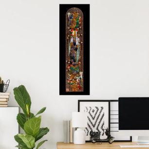 Stained Glass Window Design of St. Gobnait Poster