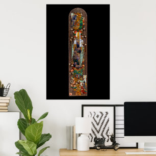 Stained Glass Window Design of St. Gobnait Poster