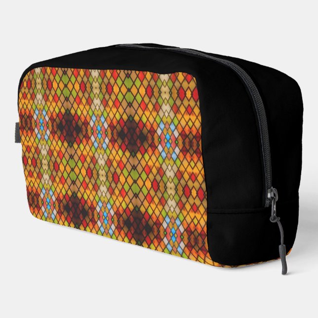 Stained Glass Window Diamond Pattern Dopp Kit (Right Corner)