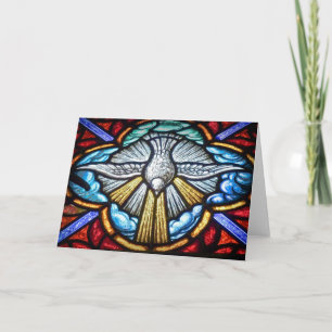 Stained Glass Window Dove Blank Greeting Card