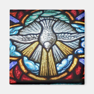 Stained Glass Window Dove Magnet