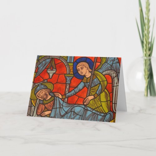 Stained Glass Window from Chartres Cathedral Holiday Card