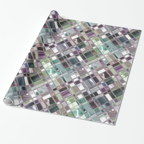 Stained Glass Window Gemstone Mosaic Art Wrapping Paper
