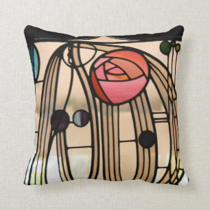 Stained Glass Window, Hill House by Mackintosh Throw Pillow
