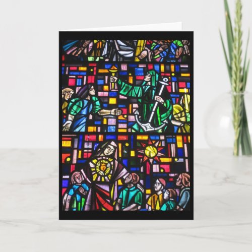 stained glass window holiday card