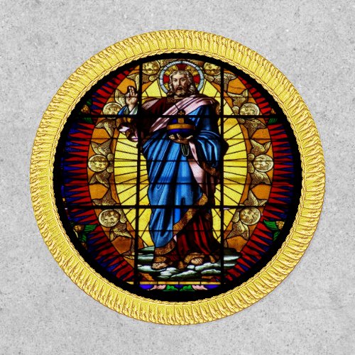 Stained Glass Window Illustrated Religious Church Patch