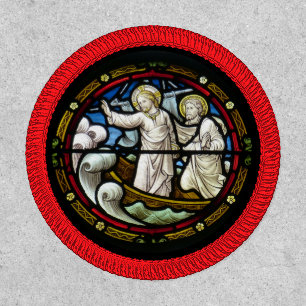 Stained Glass Window Illustrated Religious Church Patch