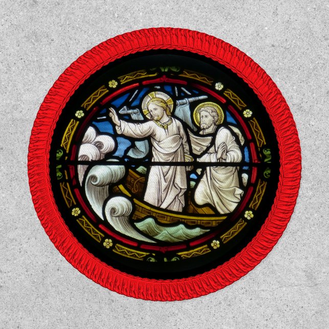 Stained Glass Window Illustrated Religious Church Patch (Front)