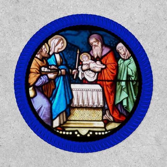 Stained Glass Window Illustrated Religious Church Patch (Front)