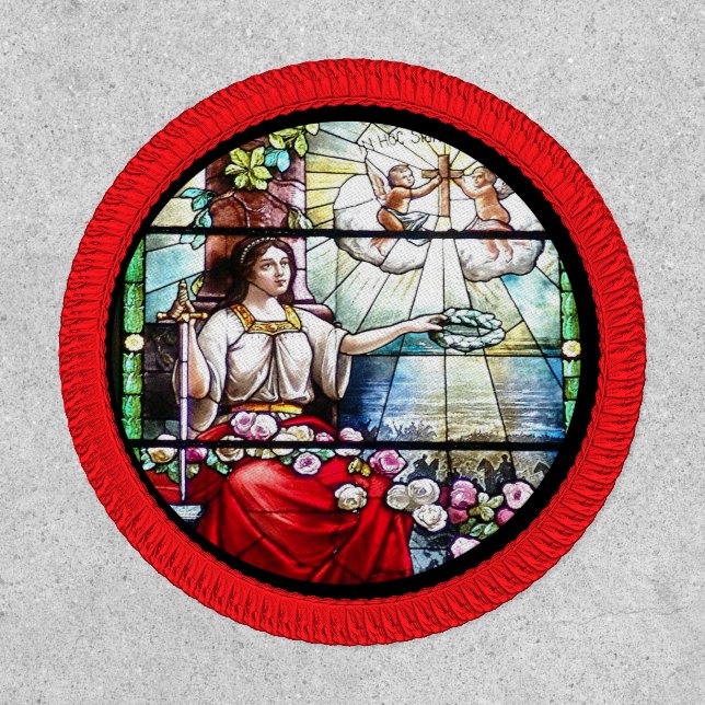 Stained Glass Window Illustrated Religious Church Patch (Front)