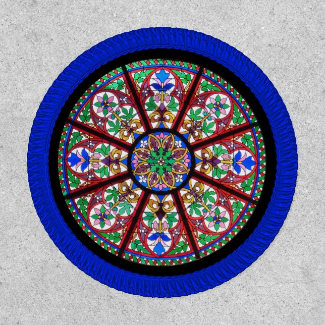 Stained Glass Window Illustrated Religious Church Patch (Front)