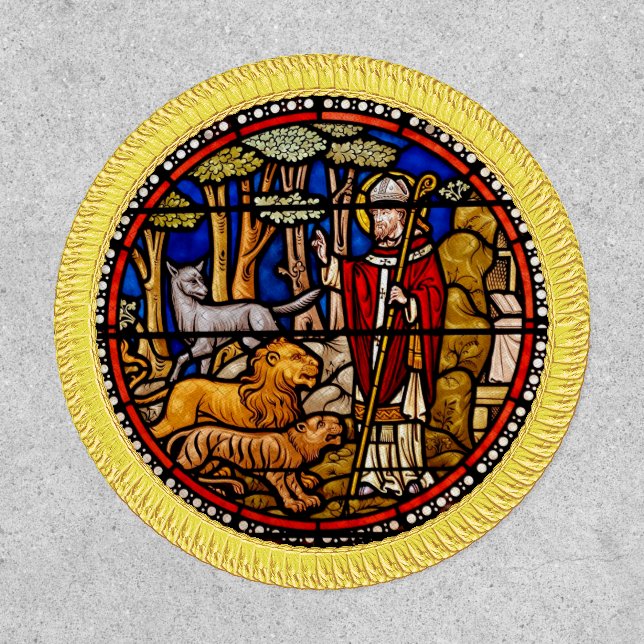 Stained Glass Window Illustrated Religious Church Patch (Front)