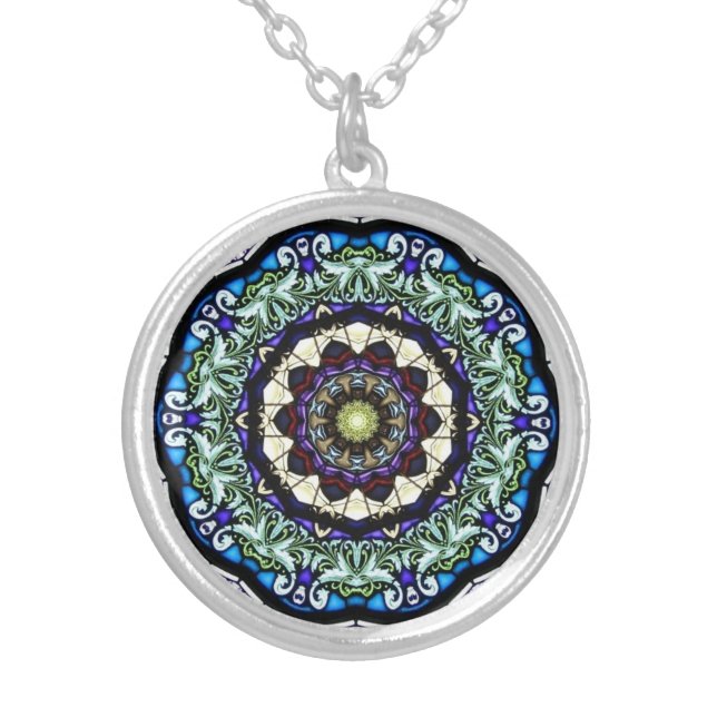 Stained Glass Window Kaleidoscope5 Necklace (Front)