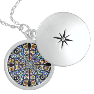 Stained Glass Window Kaleidoscope7 Necklace