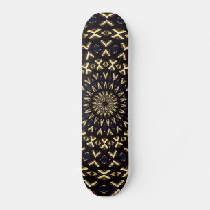 Stained Glass Window Kaleidoscope 11 Skateboard