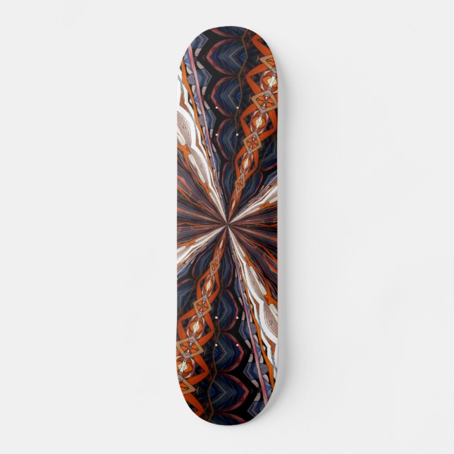 Stained Glass Window Kaleidoscope 19 Skateboard Deck (Front)