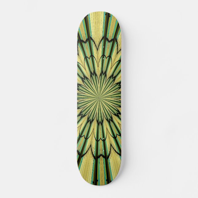 Stained Glass Window Kaleidoscope 20 Skateboard Deck (Front)