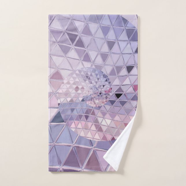 Stained Glass Window Pastel Purple Wedding Hand Towel (Hand Towel)