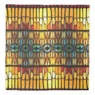 Stained glass window pattern duvet cover