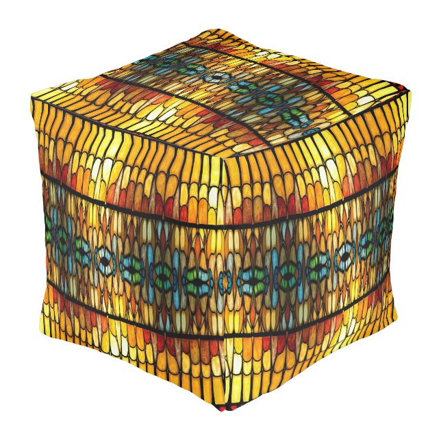 Stained glass window pattern pouf (Angled Back)