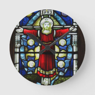 Stained Glass Window Round Clock