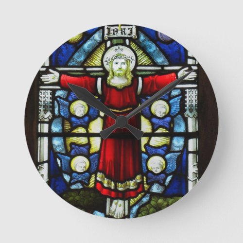 Stained Glass Window Round Clock