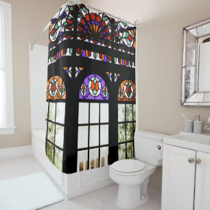 Stained Glass Window Shower Curtain