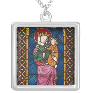 Stained Glass Window Silver Plated Necklace