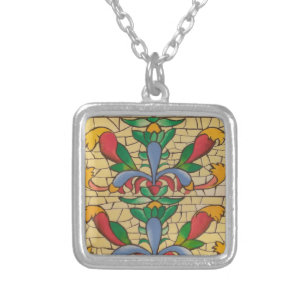 Stained-Glass Window Square Necklace