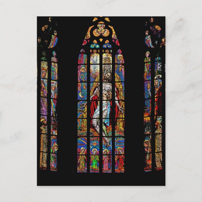 Stained Glass Window, St Vitus's Cathedral,Prague Postcard (Front)