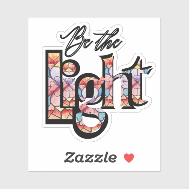 Stained Glass Window Watercolor Multicolor Sticker (Sheet)