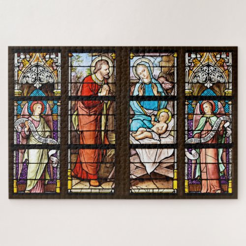 Stained glass windows depicting the Holy Nativity Jigsaw Puzzle