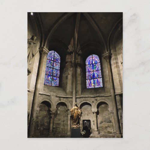 Stained Glass Windows Saint Germain des Pres Abbey Postcard
